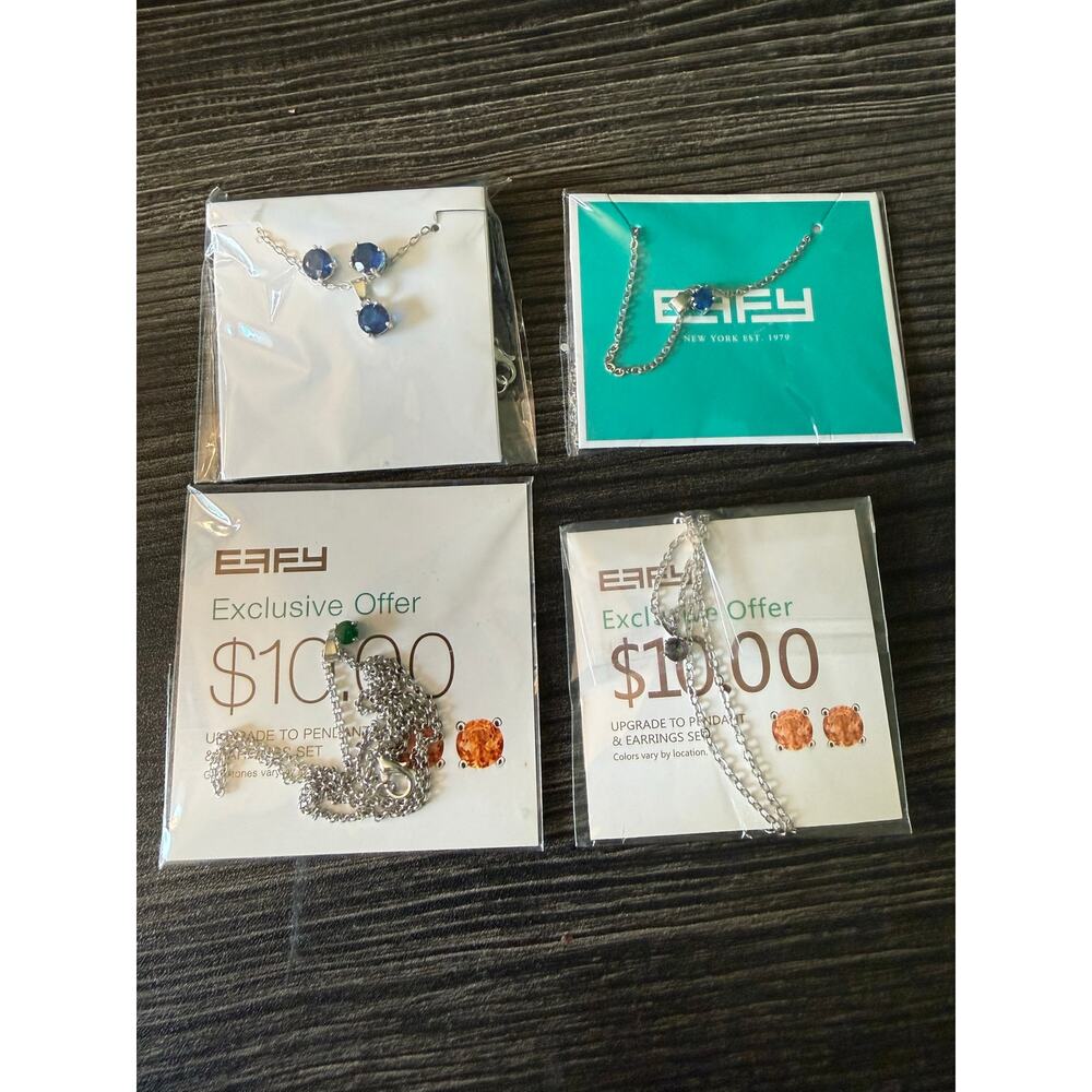 NIP EFFY Delicate Gemstone Pendant Necklace Bundle (4) + Mystery Gift